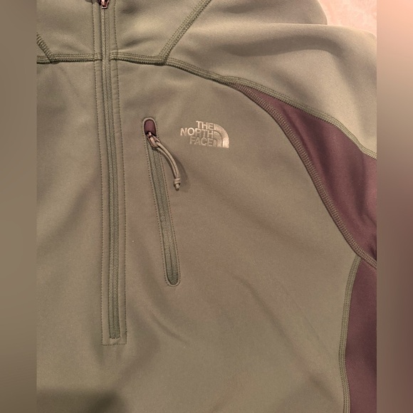 THE NORTH FACE flasher Mens L Pullover 1/4 ZIP SOFT SHELL green - Picture 6 of 6